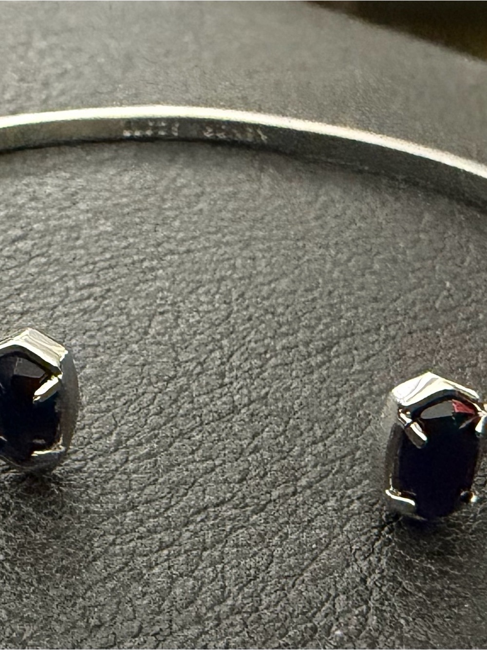 Kendra Scott Silver Open Cuff Bracelet with Dark Blue Stones